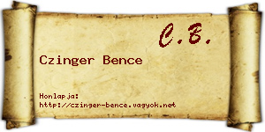 Czinger Bence névjegykártya